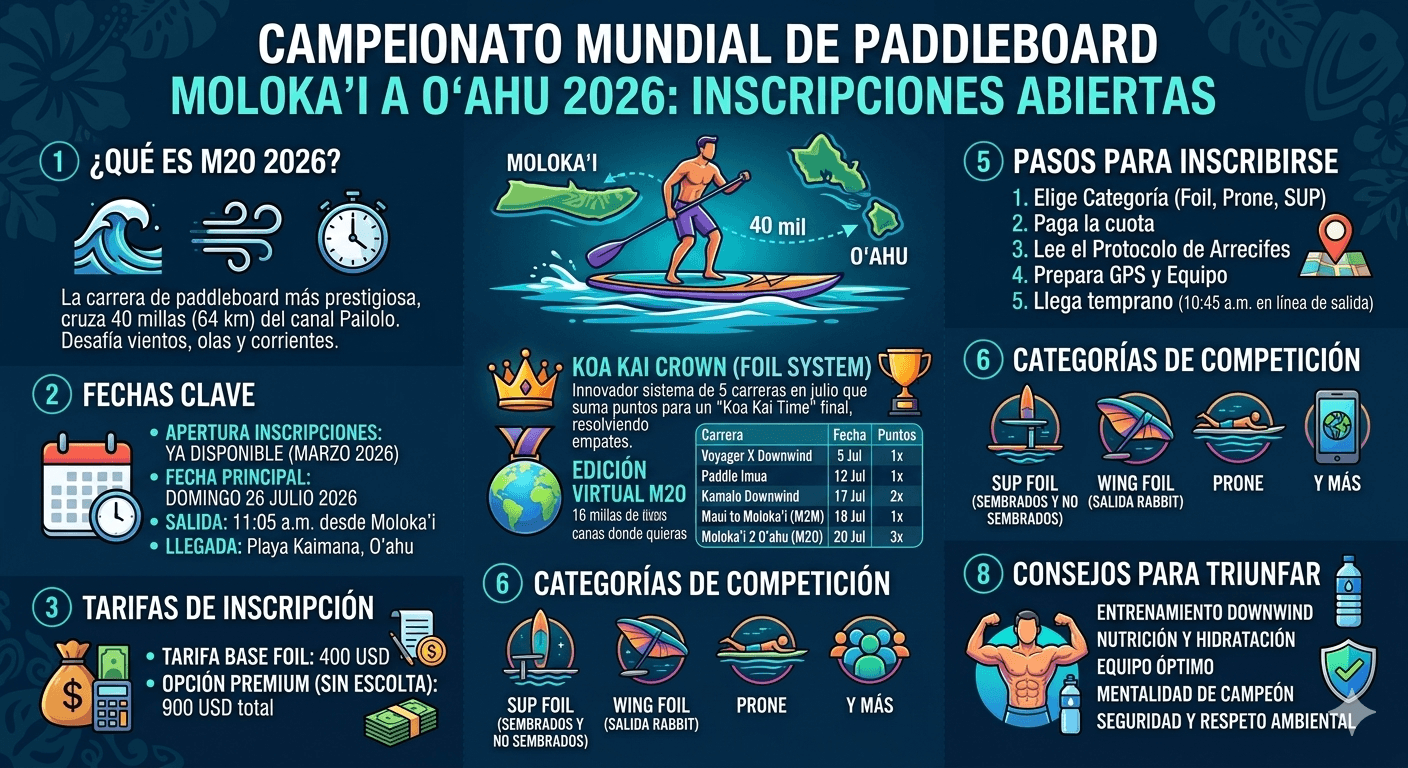 Abiertas las inscripciones para el Campeonato Mundial de Paddleboard Moloka‘i a O‘ahu 2026 Abiertas las inscripciones para el Campeonato Mundial de Paddleboard Moloka‘i a O‘ahu 2026